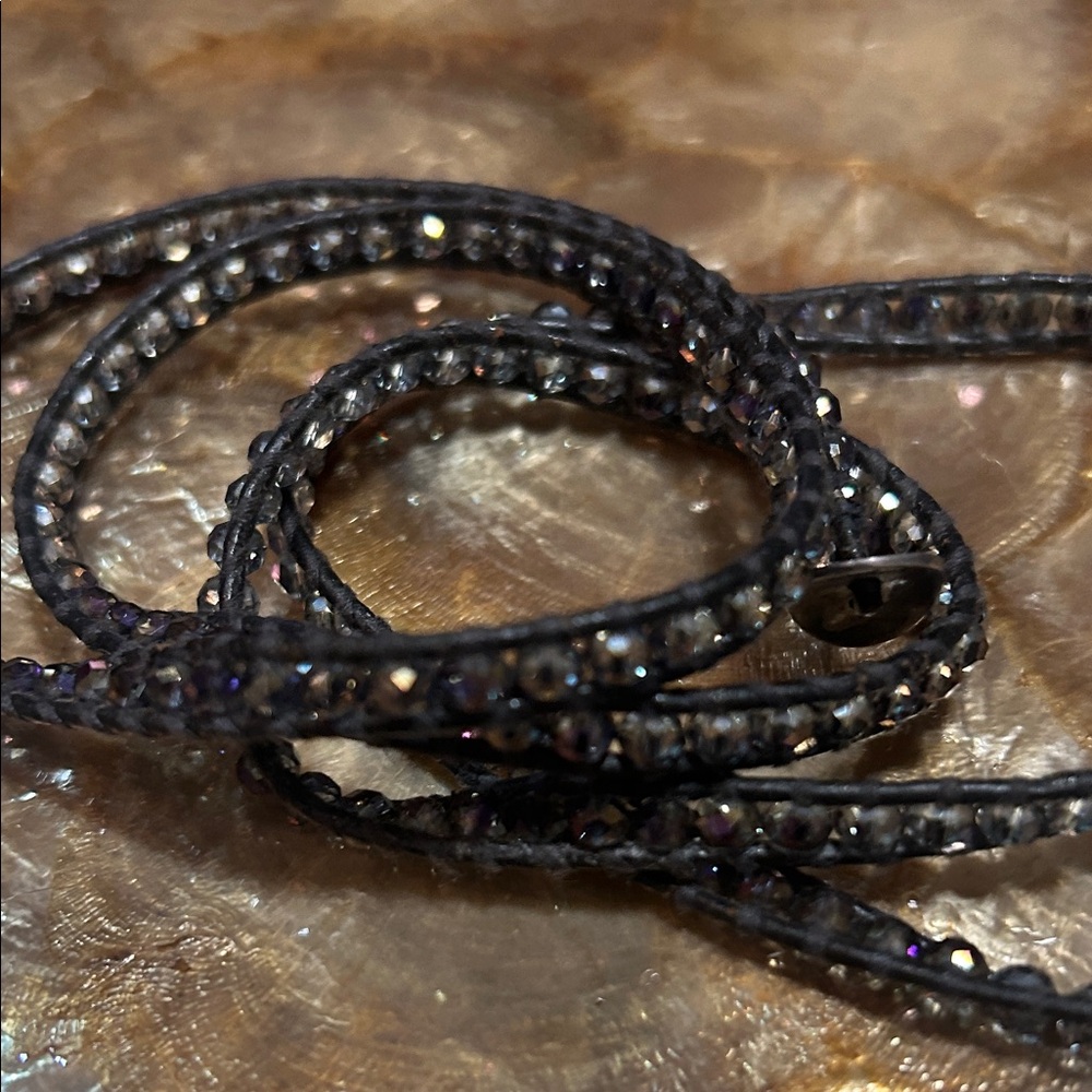 Smoky crystals Wrap Bracelet